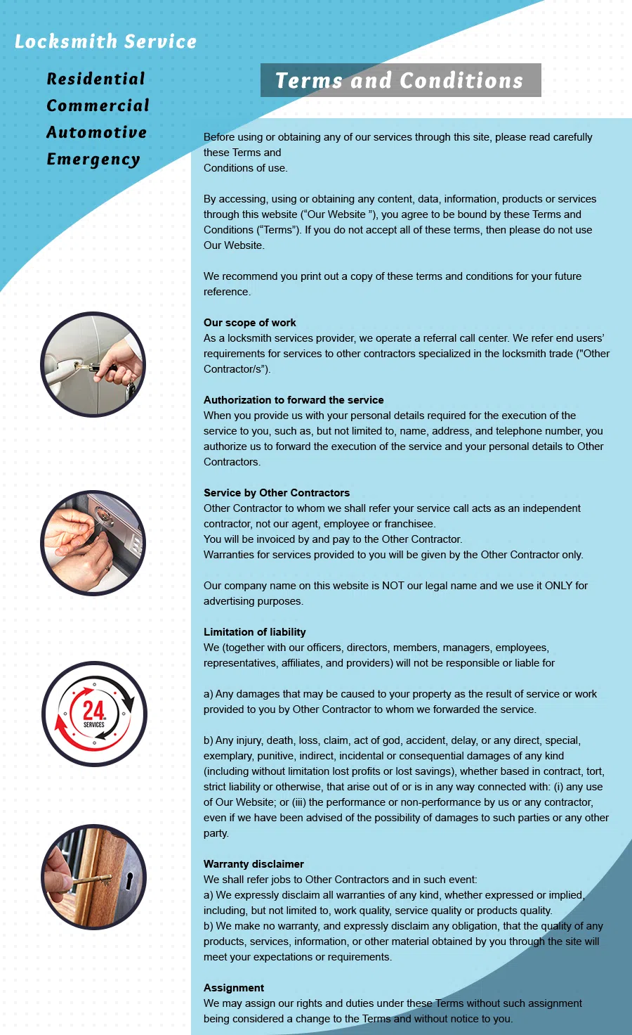 Philadelphia Master Locksmith Philadelphia, PA 215-583-2037 - Terms-and-condition